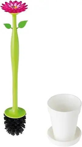 VIGAR Flower Power Escobillero de Baño de Pie, Blanco, 12 X 12 X 43 cm  