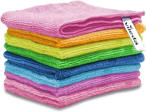 Vileda - Set de 8 Bayetas Microfibras Colors, Colores Variados, 30 x 30 cm, 8 Unidades  