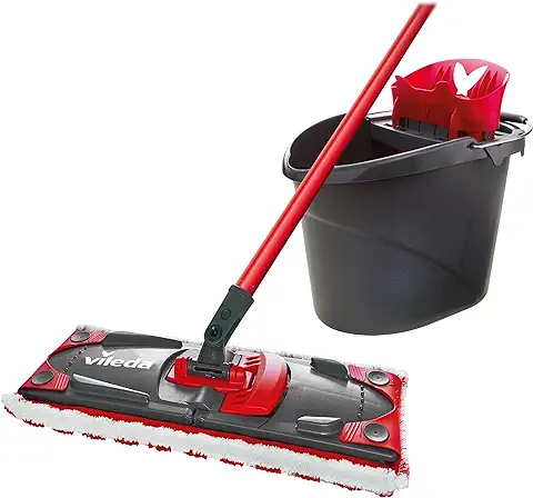 Vileda Ultramax set Completo de cubo y Mopa, mopa de Suelos y Recambio de Microfibras, Recambio Sostenible con el Medio Ambiente  