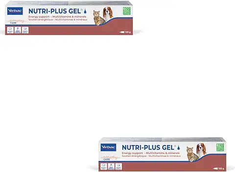 Virbac Nutri-Plus Gel | Paquete Doble | 2 x 120 g | Alimento Complementario para Perros y Gatos para Convalecencia | Estimulante del Apetito, Portador de Energía Altamente Concentrado  