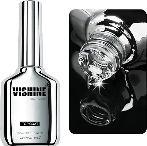 Vishine 16ml No Wipe Top Coat Semipermanente Capa Superior Esmalte Semipermanente de Uñas UV LED Soak Off Uñas De Gel  