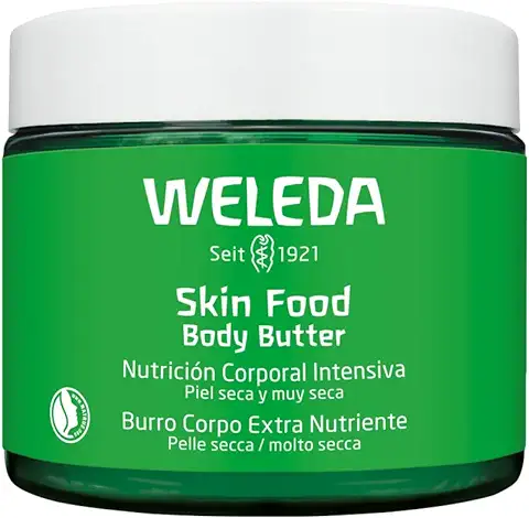 Weleda - Skin Food Body Butter, Bálsamo Nutritivo Corporal, Reparación Intensa, Piel Aterciopelada y Suave, con Manteca de Karité y de Cacao, Eco-Friendly, para Piel Seca y Muy Seca -150ml  