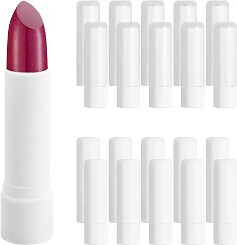 Xzeemo 20 Piezas Tubos para Pintalabios Casero, Envase Pintalabios Vacio, Tubo de Lápiz Labial Recargable, Tubo Bálsamo Labio con Fondo De Torsión y Tapa, Contenedor para Bálsamo Labial Casero  