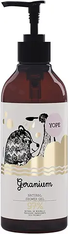 YOPE Gel de Ducha | Glicerina Vegetal | Fragancia Refrescante, Ligeramente Herbal | Calma las Irritaciones | Hidratante | Aceitoso | 97% Ingredientes Naturales | Vegan Formula | Geranio | 400ml  