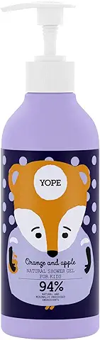 YOPE Gel de Ducha para Niños | Mayores de 3 Años | Para Pieles Sensibles | Dulce Fragancia | Hidratación | Calmante | 94% Ingredientes Naturales | Vegan Formula | Naranja y Manzana | 400ml  