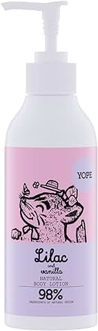 YOPE Loción Manos y Cuerpo I Aceite de Almendras y Monoi I Manteca de Karité I Glicerina Vegetal I Hidratante I Calmante I 98% Ingredientes Naturales I Vegan Formula I Lila y Vainilla I 300ml  