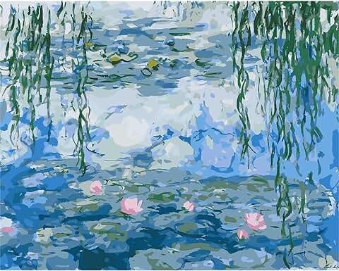 YSCOLOR Pintura Por Números Para Adultos, Monet, Lirio De Agua, Lienzo Diy, Kits De Pintura Al Óleo, Decoración De Pared Para El Hogar Para Principiantes, Regalos 40x50cm  