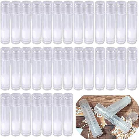 Yueser 5 ml Transparente Contenedor de Bálsamo Labial Tubos de Contenedores con Fondo de Torsión y Tapa para DIY Lipstick Bálsamo Labial Casero  