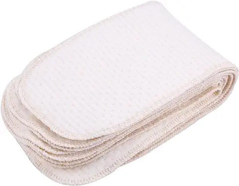 10piezas Pañales de tela Reutilizables con Pañales de Algodón muy Absorbentes y Suaves, Pañales de Algodón Lavables para Recién Nacidos Cómodo y Duradero Inserciones para Pañales de Tela, Recambios  