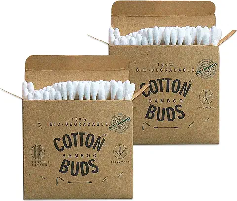 2 Cajas De 200 Hisopos De Algodón De Bambú, Sin Plástico, Portátil, Biodegradable, Ecológico Y Recursos Renovables.  