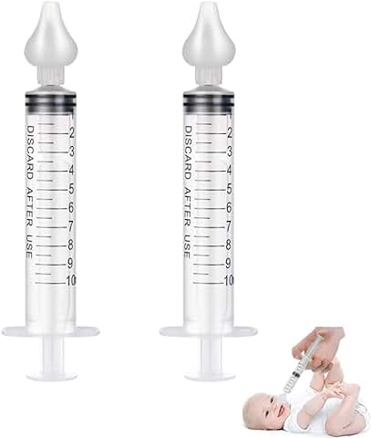 2 Pcs Aspirador Nasal, 10 ml Limpiador de Irrigador Nasal, Limpiador de Nariz Portátil para Bebés, Reutilizable de Aspirador Nasal de Silicone, Utilizado para Bebés y Recién Nacidos  