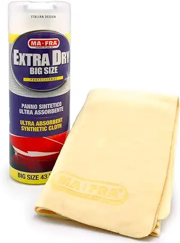 3 Paños de ante Sintético Mafra, Extra Dry, para Carrocería y Cristales Exteriores del Coche, con alta Absorción y Resistencia al Desgaste, no deja Manchas, Tamaño 43 x 32 cm  