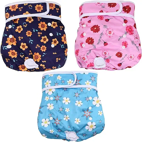 3 Piezas Pañales Lavables para Perros, Pañales Reutilizables para Perros, Pañales para Perros y Gatos, Pañales para Perro Macho Lavable,Pañal Ajustable para Perros Mascotas (S)  