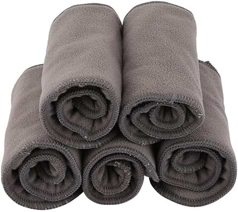 5 Unids Pañales De Tela De Algodón Lavable Pañales Reutilizables De Alta Absorbencia Suave y Seguro Inserta Revestimientos En Todas Las Pieles Recién Nacidos Bebés Pequeños  