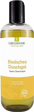 500ml Greendoor Básica Gel de Ducha Hierba de Jengibre - 100% Natural de la Manufactura de Cosmética Natural, sin Silicona, sin Sulfato, sin Conservantes  