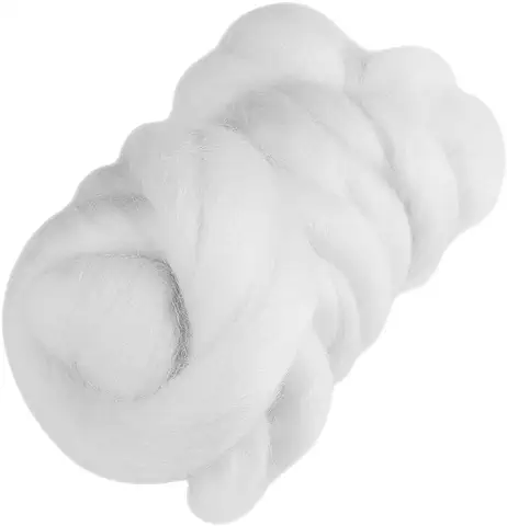8Colors 55 g de lana de Fieltro de Aguja de Colores Roving Spinning Costura Recorte Handiwork Material (62-Blanco)  