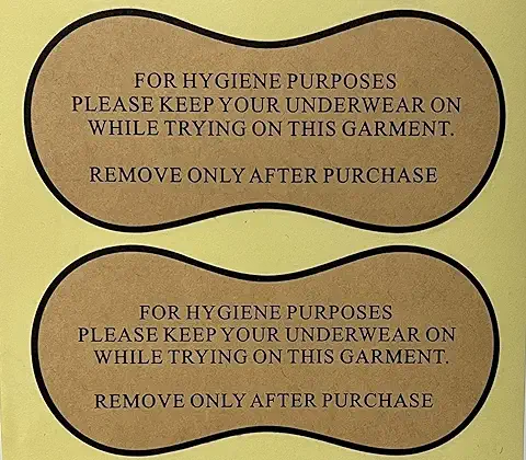 Adhesivos Protectores de Higiene para Probarse Bañadores/Pegatinas/Tiras Etiquetas para Bañadores, Trajes de Baño y Lencería (100 Ecológicas)  