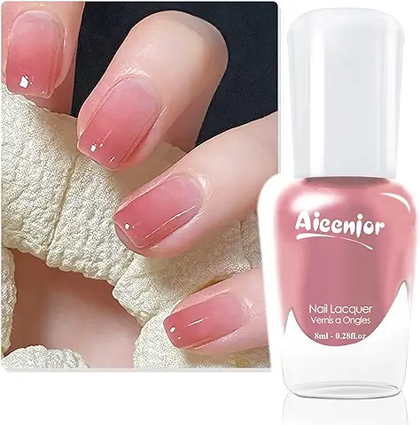 Aieenjor Pink Nude Esmalte De UñAs A Base De Agua Pelable No TóXico Para Boda CumpleañOs Fiesta Etc Jelly Nude Pink Esmalte De UñAs 8ml  