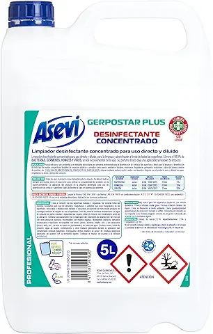 Asevi - Desinfectante Limpiahogar Asevi Concentrado - Limpiador desinfectante multiusos sin lejía - Elimina gérmenes y bacterias - 5 l