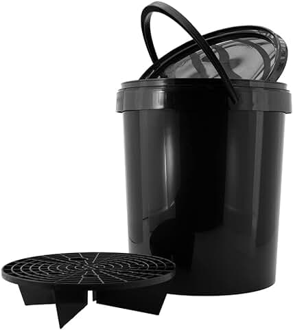 AUTO-STYLE Cubo de Lavado de Coches 15L Negro + Tapa + Grit Guard  