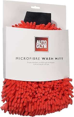 Autoglym Manopla para Lavado de Coches y Vehículos de Microfibra, Talla Única, Rojo  