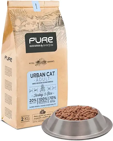 Avantis Pure Urban Cat - Pienso para Gatos Adultos con Estomagos Sensibles - Todo Tipo de Razas - 2 kg - con Pavo y Arroz - Comida Seca para Gatos con Problemas Digestivos  