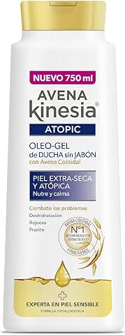 Avena Kinesia - Oleo Gel de Ducha Sin Jabón para Piel Extra Seca y Atópica, 750 ml  
