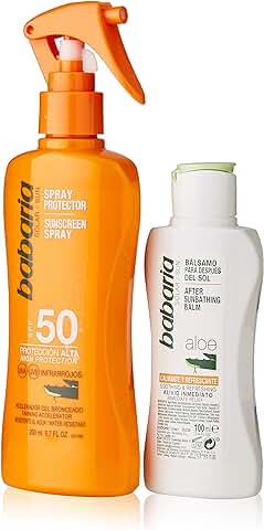 BABARIA pack Protector Solar spf 50 + Bálsamo After sun Calmante 100 ml  