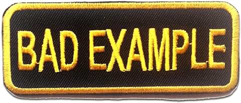 Bad Example Biker - Parches Termoadhesivos Bordados Aplique Para Ropa, Tamaño: 9,1 x 3,6 cm  