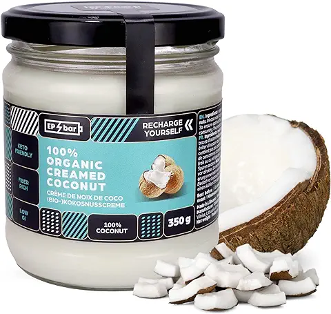 Barrita EP Crema de Coco 100% - Vegana & Keto Superalimento para la Longevidad, Sabor Chocolate Blanco, sin Azúcares Añadidos - made in Lithuania - lata 350 g  