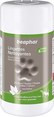 Beaphar Toallitas para Patas, Pelo, Ojos y Oídos de Perros y Gatos – 100 Toallitas  