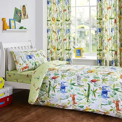 Bedlam - Jungle - Juego de Funda Nórdica para Niños | Tamaño de Cama Doble | Ropa de Cama Multicolor  