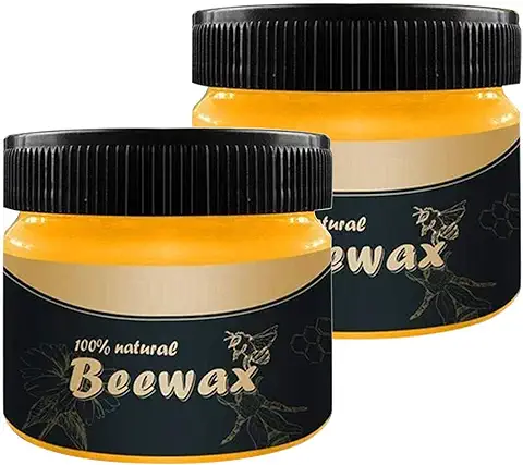 Beewax - Cera de Abeja Tradicional para Madera y Muebles, Beewax Multiusos para Limpiador de Madera y Toallitas de Pulido – no Tóxico para Muebles para Embellecer y Proteger (2 Unidades)  