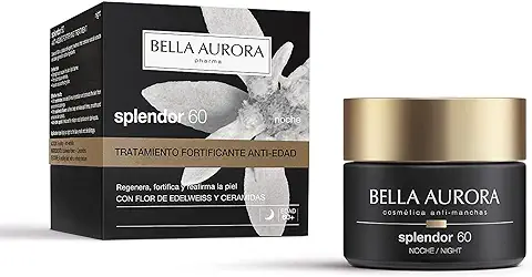 BELLA AURORA - Splendor +60 Crema de Noche, Tratamiento Fortificante Antiedad, Activos Última Generación y Extractos Naturales  