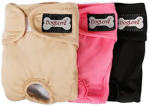 BePetMia Pañales Lavables para Perras, Pañales Reutilizables para Perras en Celo, Female Dog Diapers Sanitarios Altamente Absorbentes (3-Packs, S: 23-34cm)  