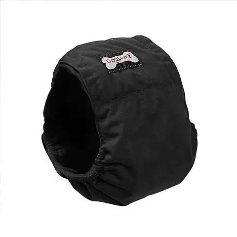 BePetMia Pañales Lavables para Perros Machos, Pañales Reutilizables para Perros en Celo, Pañales Sanitarios, Altamente Absorbentes y Ecológicos (Black, L: 44-58cm)  