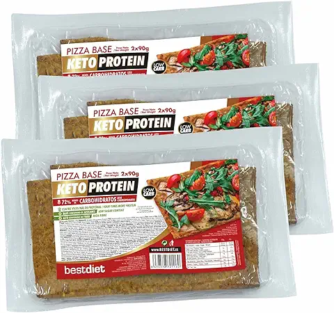 Bestdiet Keto Protein - Pizza masa - Suelo para la Preparación de su Pizza - (paquete de 3 x 180 g)  