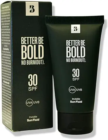 BETTER BE BOLD Fluido solar no graso con FPS 30 | Absorción inmediata | Cuida la piel | Sin perfume | Resistente al agua | Para rostro y cuero cabelludo | Fabricado en Alemania