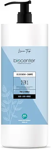 BIOCENTER Gel de Ducha y Champú Natural 2 en 1 - Línea Top - Ecológico y Vegano 1000 ml  