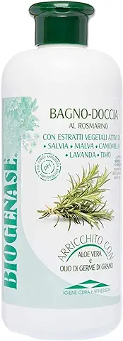 Biogenase - Gel de Ducha Revitalizante De Romero - Gel Hidratante Enriquecido con Extractos de Aloe Vera y Germenes de Trigo - Gel de Baño sin Parabenos, con Acción Relajante y Purificante - 500 ml  