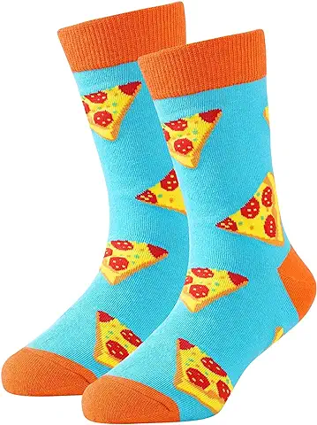 BISOUSOX Niño Calcetines Algodón Calcetines Divertidos Niño Cómodo Calcetines con Estampado de Comida Respirable Calcetines Deportivos para Niños Año Nuevo Calcetines para Niño  