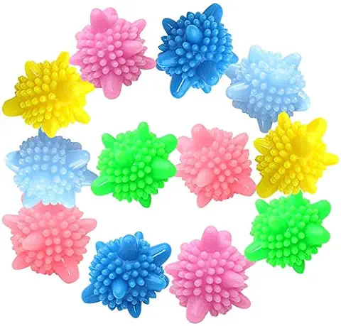 Bola de Lavado Bola de Lavado para Lavadora Bola de Lavandería Bolas de Plástico para Secadora Bola de Secadora Reutilizable Bola de Secado de Colores Sólidos, Colores Aleatorios 6 cm 12 Piezas  