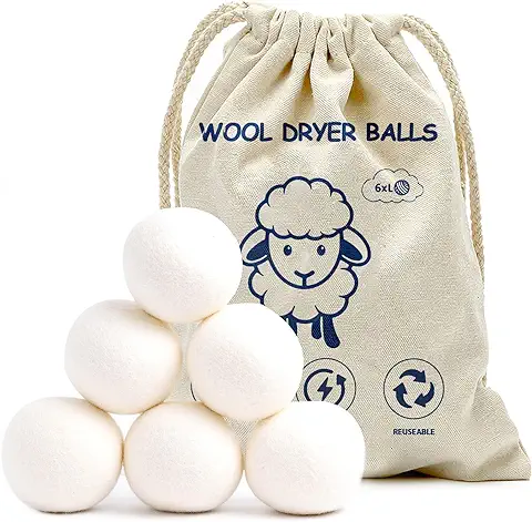 Bolas de Lana para Secadora: Paquete de 6 XL, Suavidad Natural y Secado Eficiente en Lavadora - Suavizante Ecológico para un Cuidado Premium de tus Prendas  