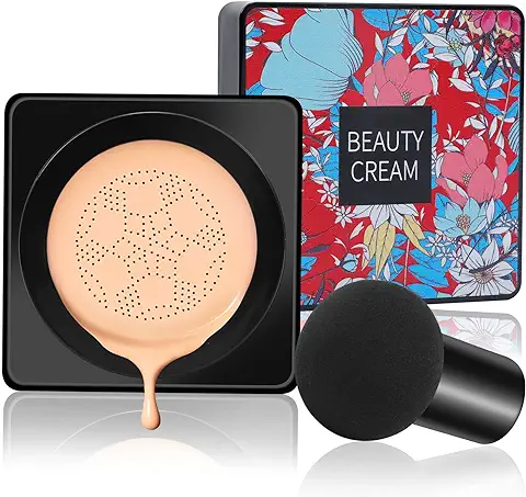 Boobeen Mushroom Head Foundation Air Cushion BB Cream Moisturising Concealer CC Cream Liquid Foundation Maquillaje de Cobertura Total De Larga Duración y Resistente al agua  