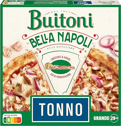 BUITONI BELLA NAPOLI Pizza Tonno - Pizza Congelada Masa Gruesa Estilo Napolitano con Abundante Atún y Cebolla Roja - 455g (Congelado)  