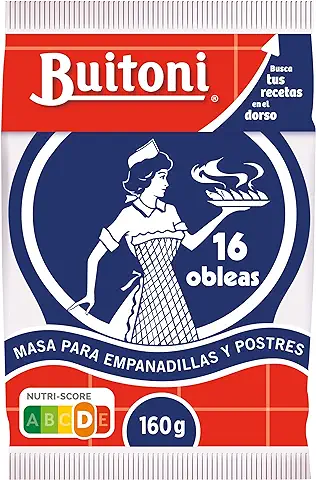 BUITONI Masa Obleas para Empanadillas, Tacos y Postres - Paquete 16 uds 160g (Refrigerado)  