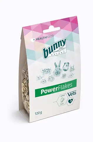 Bunny Powerflakes | 120 g | Complemento Alimenticio para Conejos Enanos y Roedores | Puede Servir como Alimento Potente para la Pérdida de Apetito y la Pérdida de Energía | Para Adelgazamiento  