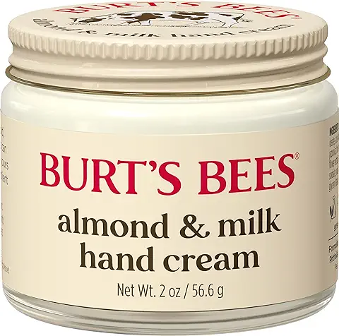 Burt's Bees Crema de Manos de Almendras y Leche, para Manos muy Secas, Hidratante de Manos con Aceite de Almendras Dulces y cera de Abejas, 56.6 Gramos  