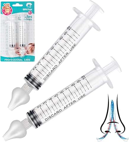 CaiTang (2 Unidades) Lavado Nasal Bebe, Lavado Nasal Niños, Irrigador Nasal Bebe, Seguro y Cómodo, No Tóxico y Sin Sabor, Punta de Succión Nasal de Silicona Limpiable y Reutilizable  