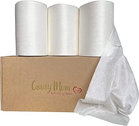 CannyMum Pañales de Bambú y Toallitas Secas, 600 Hojas, sin Químicos, Biodegradables, Compostables, sin Plástico  